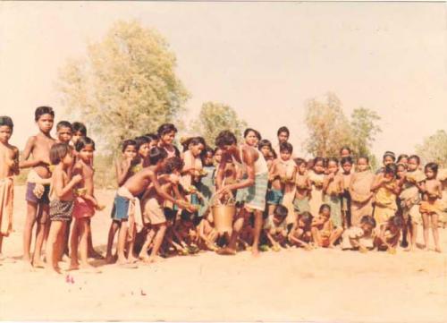 Food distribution in a remote tribal village in Odisha.