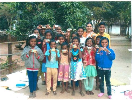 Children's Home with Mrs Bhaktimala in Center